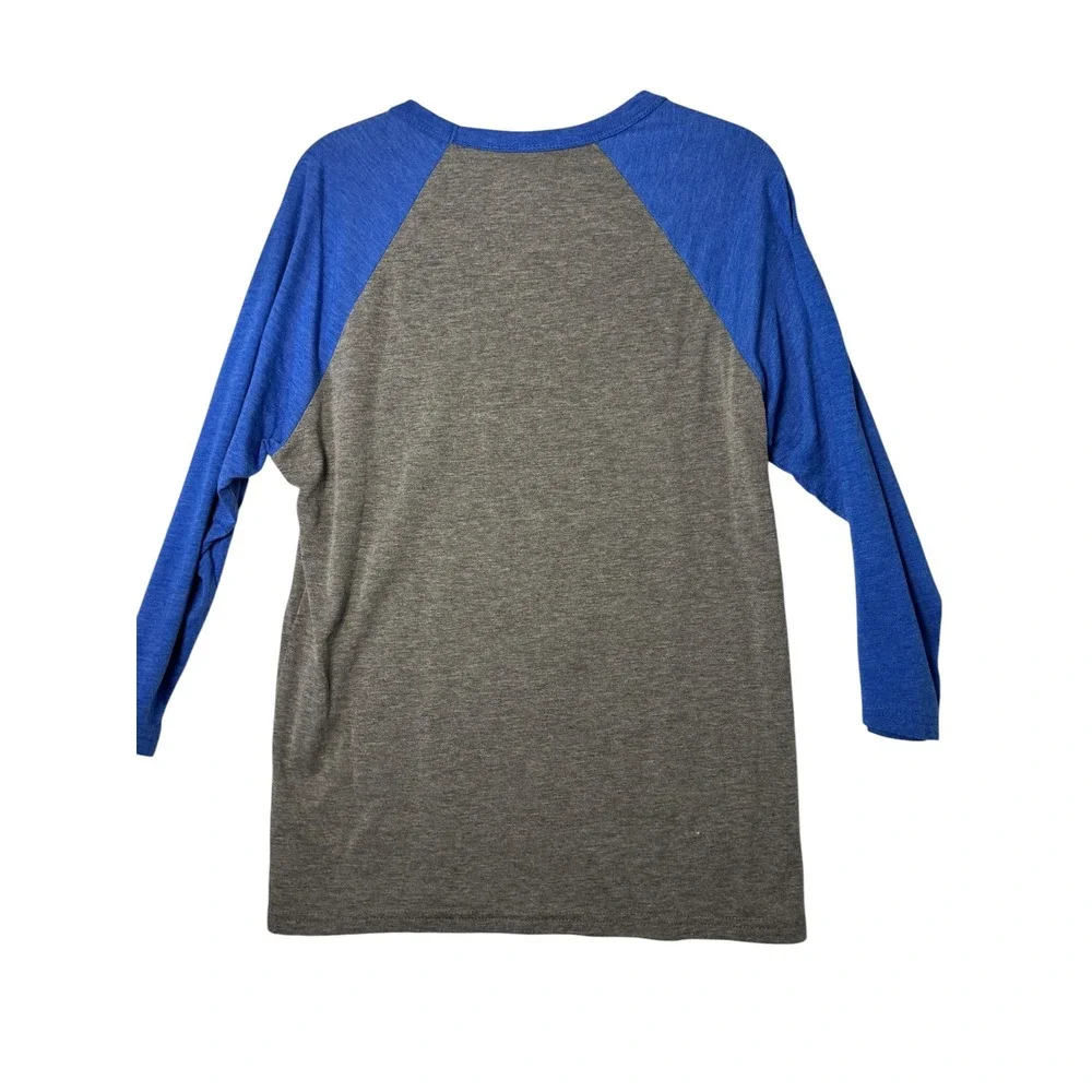 Bella + Canvas Werewolf Guitar Graphic Raglan Baseball‎ Tee Blue Grey Medium
